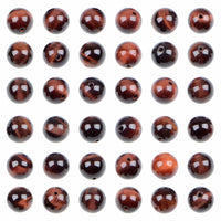 Bymitel 210pcs Natural Crystal Beads Stone Gemstone Round Energy Healing Loose Beads with Stretch Cord for Jewelry Making Bracelets Anklets (Red Tiger's  Eye, 4mm 210pcs) Red Tiger's  Eye