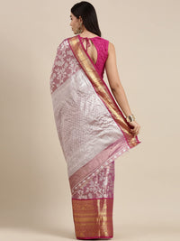 Pandadi Saree Women's  Arasi Soft Tissue Banarasi Silk Dharmavaram Pattu Saree With Unstiched Blouse Piece