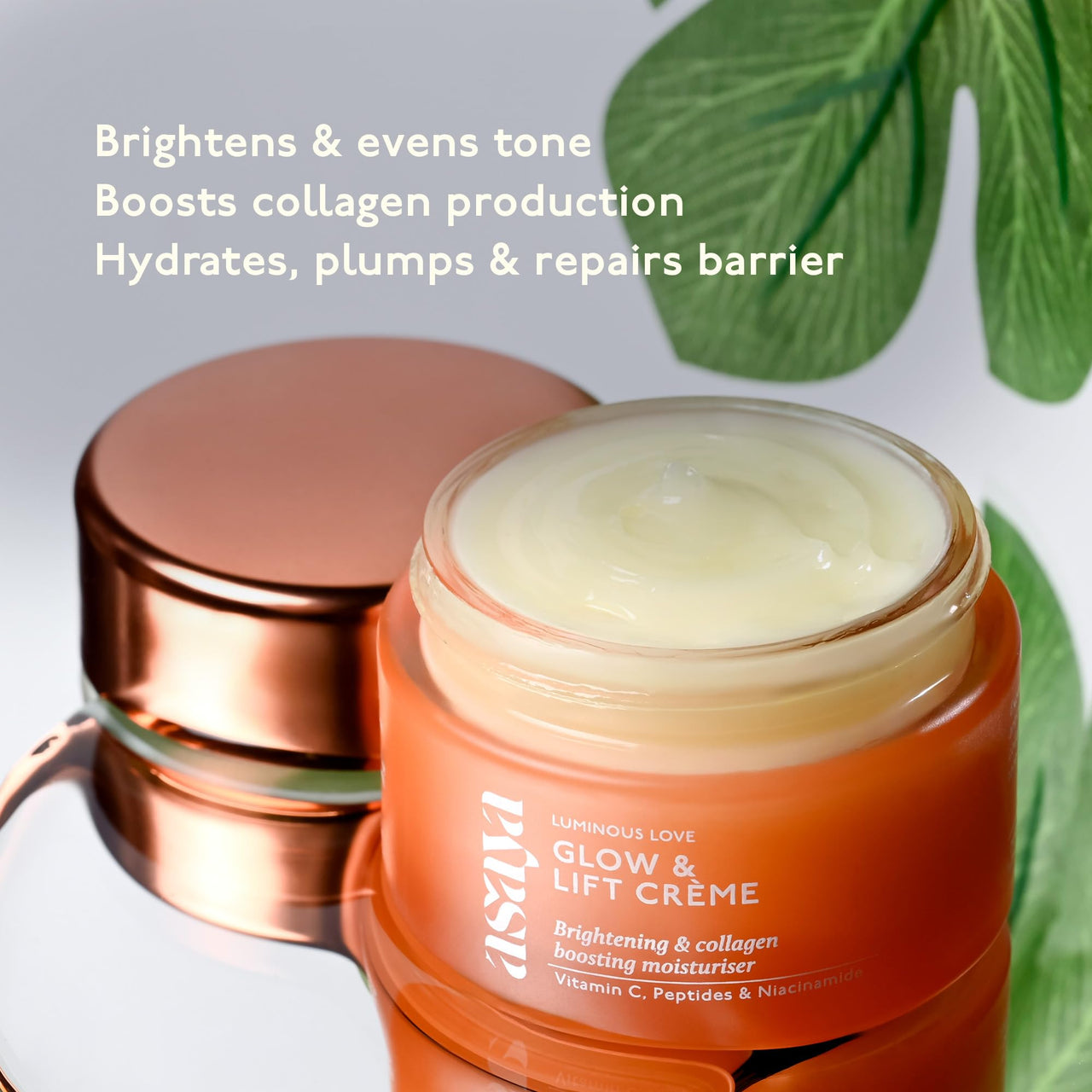 Asaya Vitamin C Moisturizer | Hydrating & Brightening Face Cream | With Niacinamide, Peptides & Hyaluronic Acid | Boosts Collagen, Firms Skin & Reduces Fine Lines | Evens Skin Tone & Fades Dark Spots | Lightweight, Non-Greasy & Fast Absorbing | For Barrie