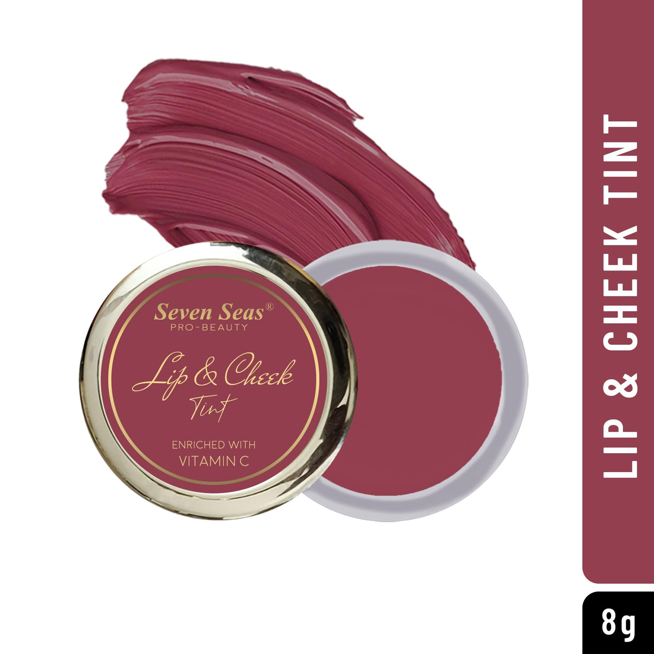 Seven Seas Lips & Cheek Tint Combo Pack of 2 | Matte Natural Blush for Women | Lip Tint with Vitamin E | Nourishing Cheek Tint (Crescent Red)
