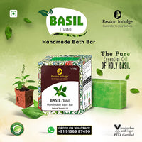Passion Indulge Handmade Soaps Natural Bath Bar - Sandalwood, Basil (Tulasi) and Turmeric Soap Combo Pack