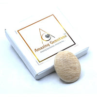 Cream Moonstone Palm Stone - Pocket Massage Worry Stone for Natural Body Chakra Balancing, Reiki Healing and Crystal Grid Cream Moonstone