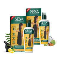 SESA Ayurvedic Hair Oil With Bhringraj & 17 Rare Herbs With Coconut Oil and 4 Nourishing Oil For Hair Growth Help Control Hair Fall with Easy Oil Applicator For Women and Men (400 ml)