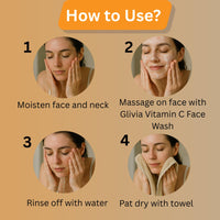 Glivia Vitamin C Face Wash - Brightening, Hydrating & Dark Spot Correcting | Gentle Cleanser for Glowing Skin, 100 ML