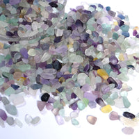 gemshan 2lb Rose Quartz Chips Natural Crushed Crystal Chip Bulk 7mm-9mm Tumble Healing Crystal Stone for Aquarium Vase Plant Decoration Jewelry DIY (Fluorite) Fluorite