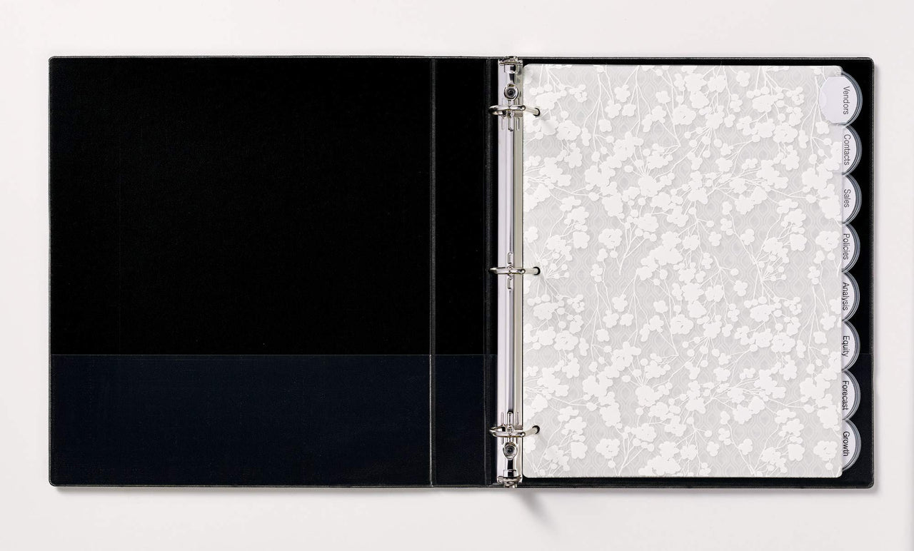 Avery Insertable Style Edge Plastic Dividers for 3 Ring Binders, 8-Tab Set, Assorted White Frosted Designs, 1 Set (11291)