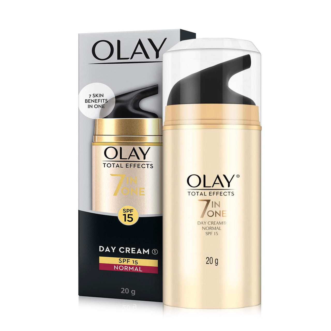 Olay Night Cream Total Effects 7 in 1, Anti-Ageing Moisturiser, 50g & Olay Day Cream Total Effects 7 in 1, Anti-Ageing SPF 15, 20g