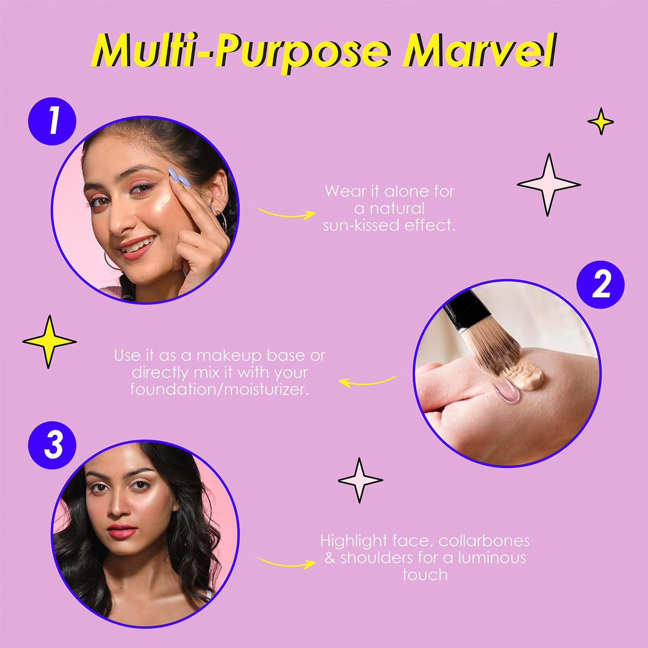 Blue Heaven Prime & Shine Flawless Illuminating Primer + Strobe Cream | Primer + Highlighter + Moisturiser |Infused with Vitamin C and Niacinamide for naturally glowing skin, Silver Pink, 25g