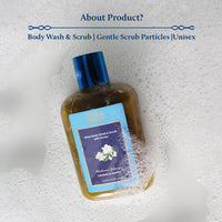 Blue Nectar Exfoliating Body Wash & Scrub for Rough & Bumpy Skin | Madurai Jasmine Tan Removal Body Scrub for Women & Men (10 herbs, 250ml)