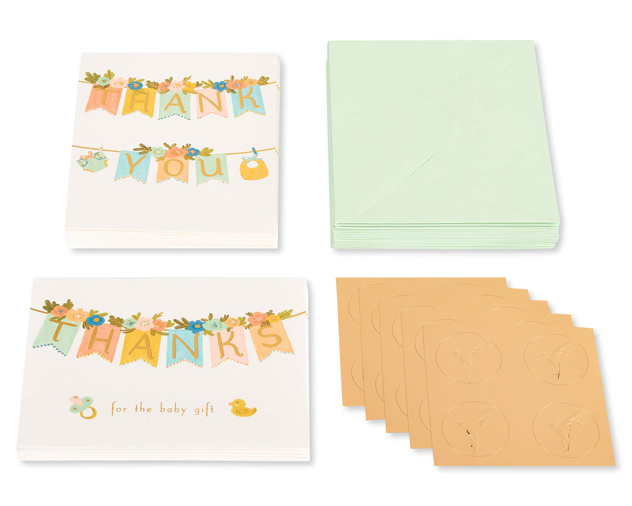 Papyrus Baby Thank You Cards with Envelopes, Floral (20-Count)