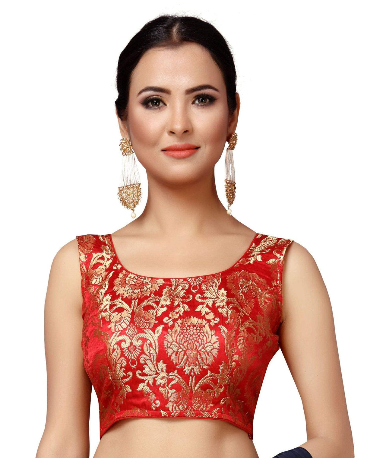 X3 Women's  Brocade Stitched Saree Blouse