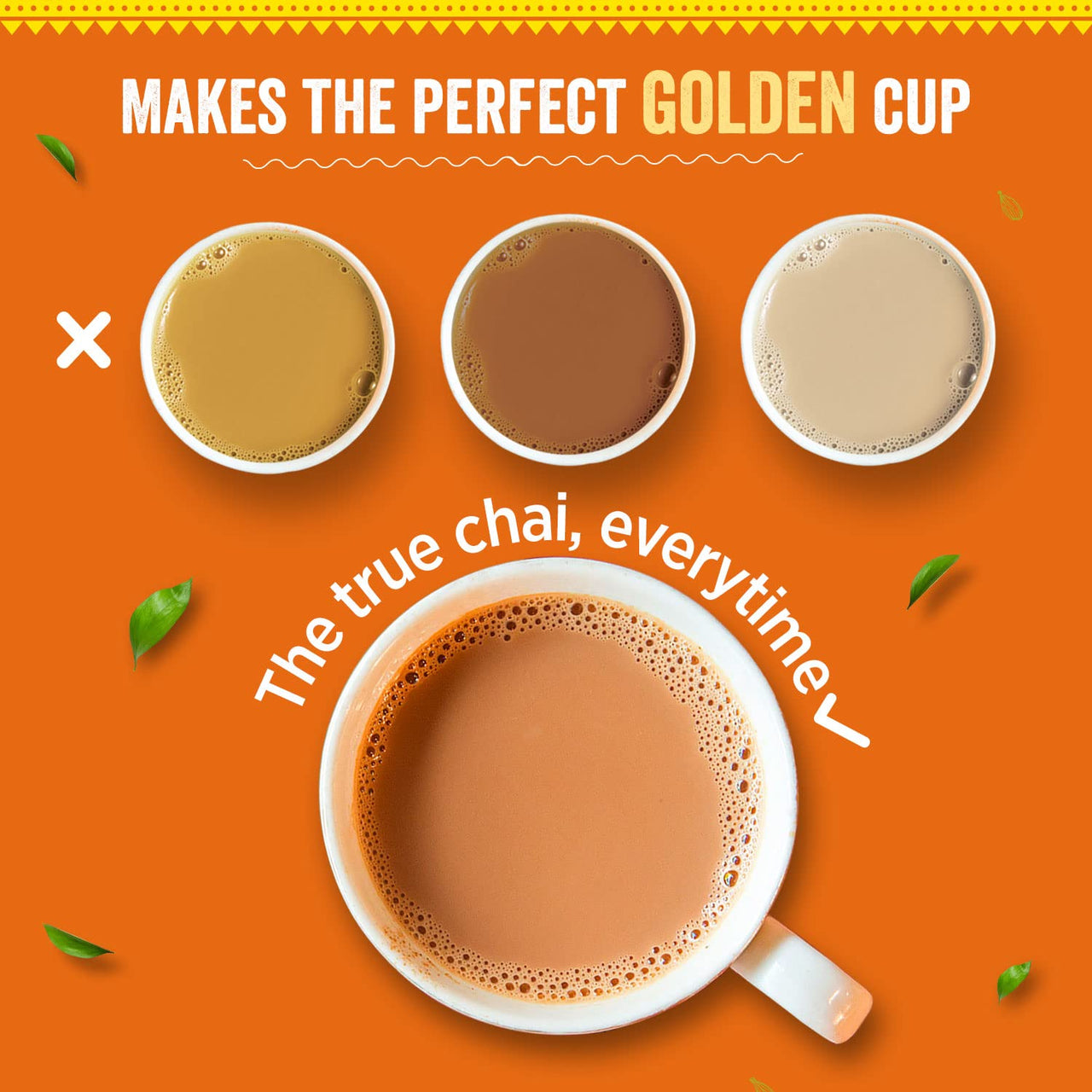 Chaayos Instant Tea Premix - Masala Chai Flavour - Regular Sugar (14 Grams * 36 Sachets) (Makes 504g) | Masala Tea Powder | Premix Tea | Masala Chai | Assam Tea | Desi Chai