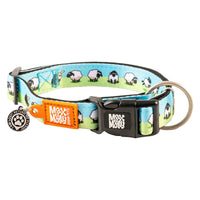 Max & Molly Soft Padded Neoprene Dog Collar w/Smart ID Gotcha! QR Pet Safety Tag, Durable, Waterproof, Anti-Stink, Machine Washable Collar for Dogs, Sheep Pattern, M