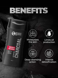 Beardo Activated Charcoal Facewash & Bodywash Combo |Deep Pore Cleansing|Removes Dirt & Impurities|Pollution Damage Control|Oil Control|For Men 100ml