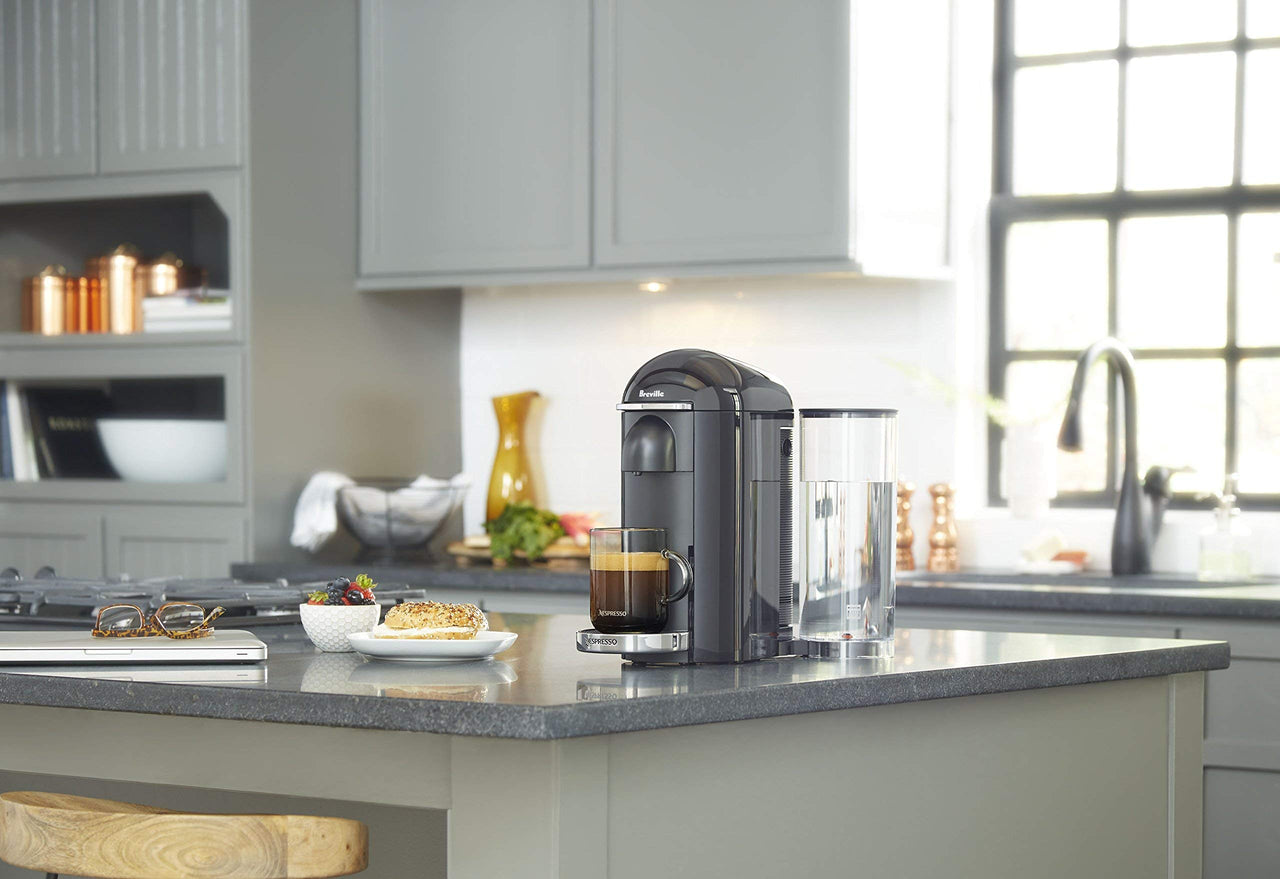 Nespresso Vertuo Plus Deluxe Coffee and Espresso Maker by Breville, Black Machine