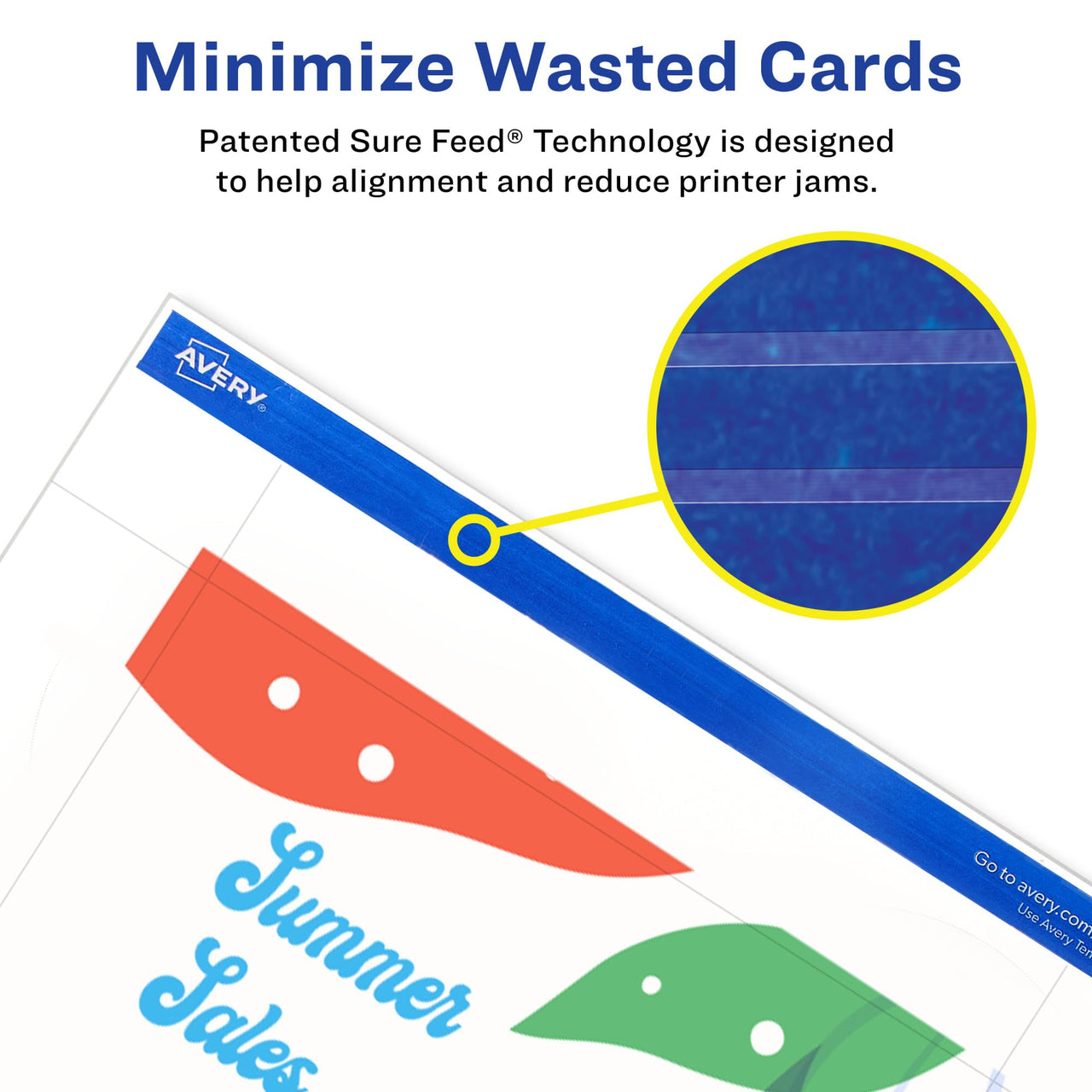 Avery Printable Postcards with Sure Feed Technology, 4" x 6", White, 100 Blank Postcards for Laser Printers (05389)