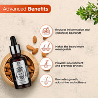 The Man Company Beard Oil for Growing Beard Faster with Almond & Thyme, 100% NATURAL, Best Beard Growth Oil for Men, Nourishes & Strengthens Uneven Patchy Beard - 30ML