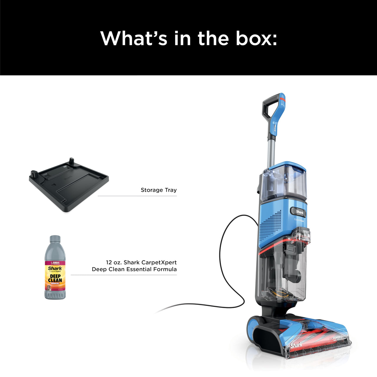 Shark EX201 CarpetXpert Upright Carpet, Area Rug & Upholstery Cleaner with StainStriker, Built-in Spot & Stain Cleaner, Perfect for Pets, Deep Cleaning & Tough Stain Removal, Carpet Shampooer, Cyan Shark CarpetXpert with StainStriker