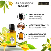 Indus Valley 100% Pure Natural & Organic, Undiluted ylang ylang Essential Oil with Glass Dropper for Skin, Hair Care -15ml