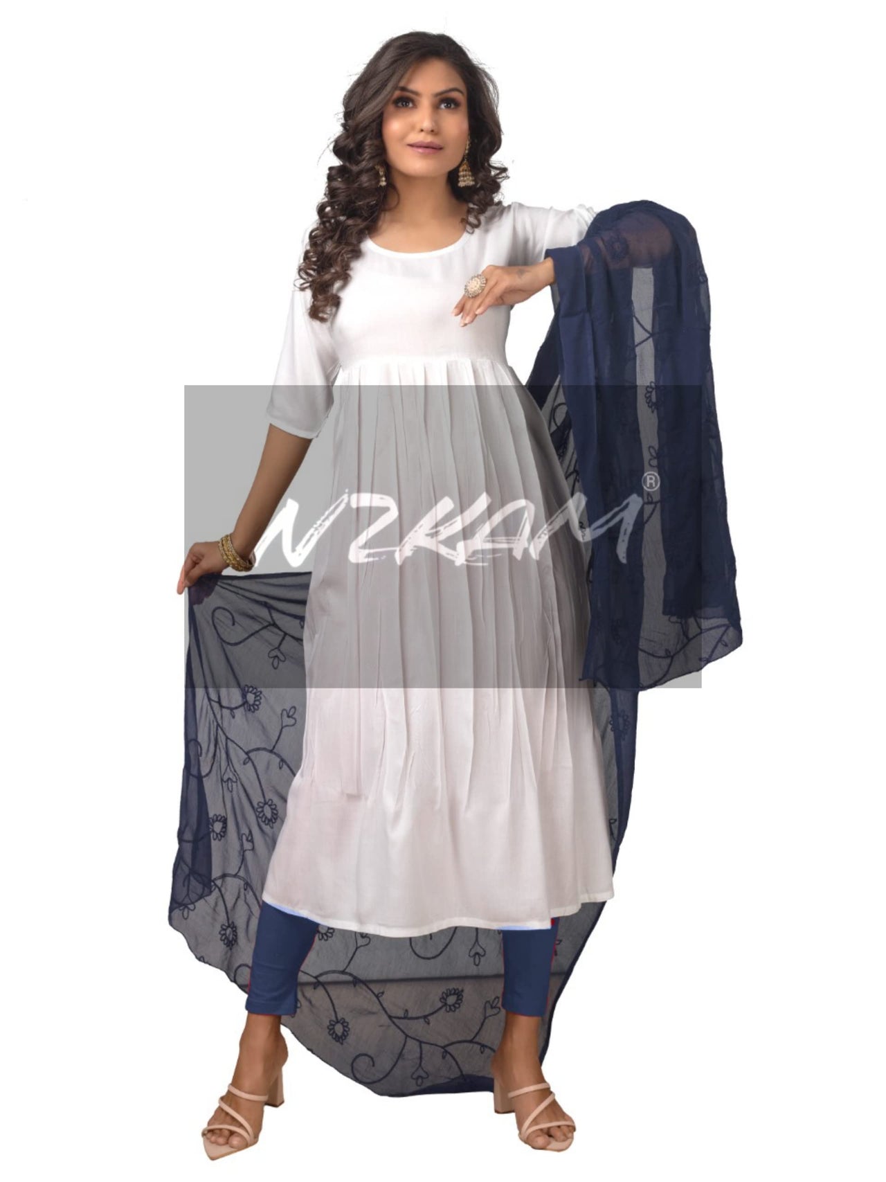 NZKAM Women's  Embroidery Chiffon Aari Work Dupatta | Ethinic Dupattas for Girls