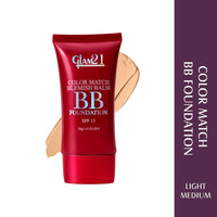 Glam21 Color Match BB Foundation SPF15 I Dual Purpose of Foundation & Sunscreen Blemish-free Glow | Non-cakey Daily Use | Non-greasy & Lightweight | Long-lasting Radiant Makeover| 30gm - 03 Light Medium