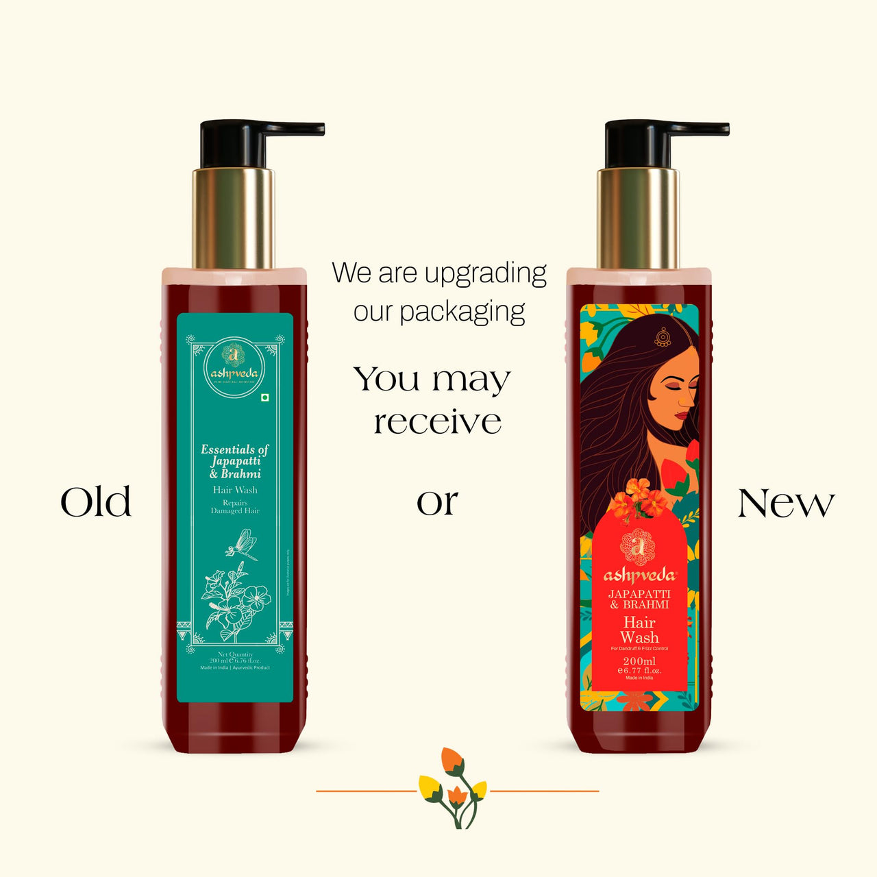 Ashpveda Japapatti & Brahmi Hair Wash for Dry Scalp & Damaged Hair Repair (100 ml)