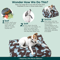 Molly Mutt Medium To Large Dog Bed Cover - Your Hand In Mine Print - Measures 27X36X5 - 100% Cotton - Durable - Breathable - Sustainable - Machine Washable Dog Bed Cover