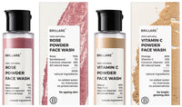 Brillare Rose Face Wash | Anti Ageing Skin | Sandalwood & Coconut Face Wash for Hydration| 30g & Brillare Vitamin C Face Wash| 30g Combo