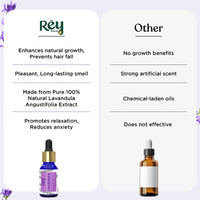 Rey Naturals Lavender Essential Oil For Hair Growth | Lavender Essential Oil For Skin | Undiluted Lavender Oil For Hair, Skin, Diffuser With Glass Dropper | Aromatherapy Diffuser Oil - 15ml(Pack Of 2)