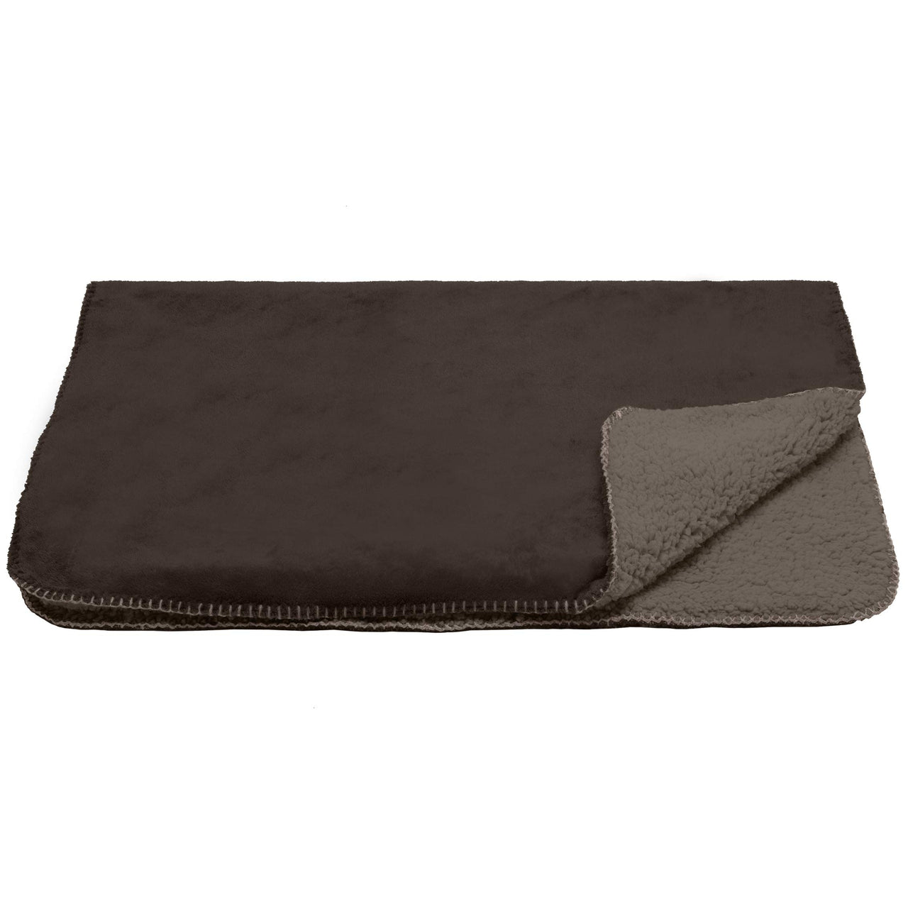 Furhaven Waterproof & Self-Warming Throw Blanket for Dogs & Indoor Cats, Washable & Reflects Body Heat - Terry & Sherpa Dog Blanket - Espresso, Large