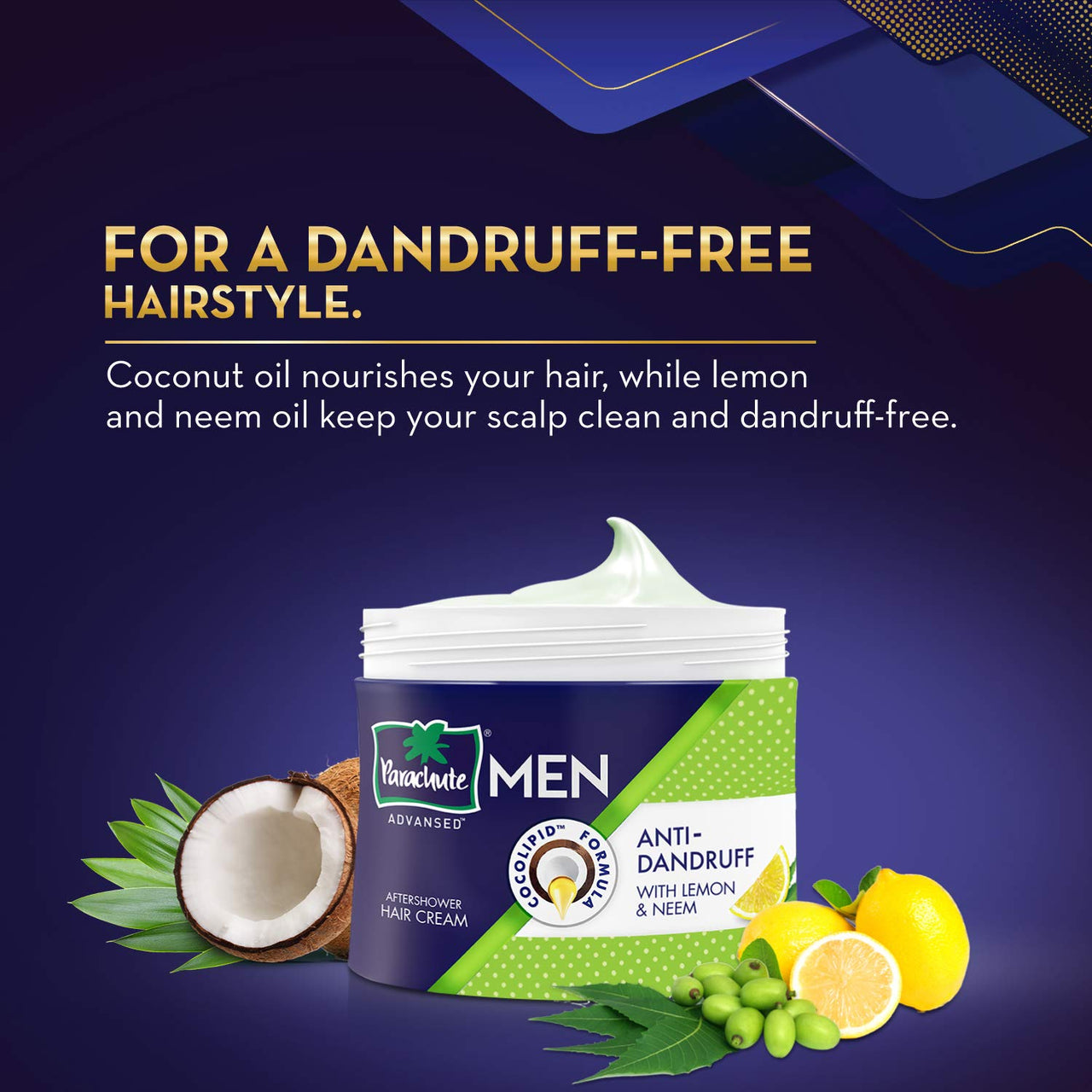 Parachute Advansed Ayurvedic Hot Oil, Warming Coconut Hair Oil, 400 ml + 90 ml & Hair Cream for Men, 100ml | Anti Dandruff | After Shower | Non Sticky Oil Replacement