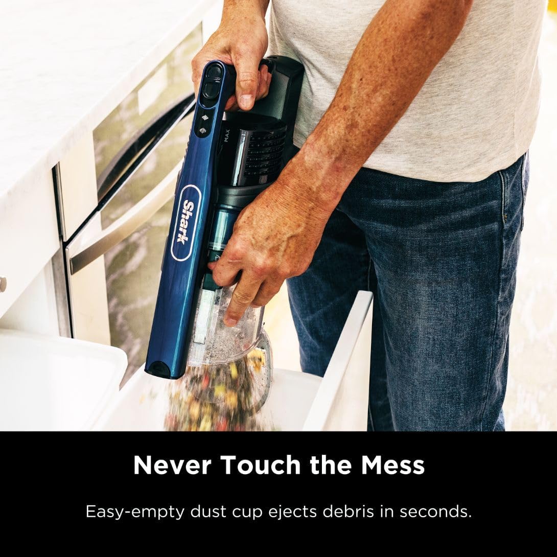 Shark IZ631H Cordless Pro Vacuum with PowerFins and Self-Cleaning Brushroll, Includes Upholstery Tool & Crevice Tool, Up To 60 Minute Runtime, HEPA Filtration, Cordless Vacuum, Dark Grey/Mojito Gray