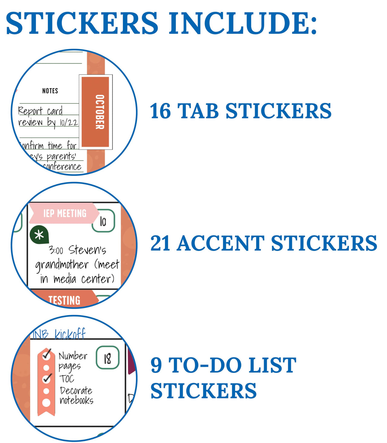 Carson Dellosa Grow Together Teacher Planner, 8" x 11" Spiral Bound Planner With Planner Stickers, Undated Daily Planner, Weekly & Monthly Planner, School Supplies for Classroom Organization