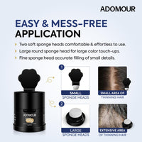 Adomour Mud Hairline Shadow Powder for Men and Women| Root touch up Powder| Sweat Resistant and Stain Proof 48 hour formula | Instantly Conceals Hair Loss, Bald Patch and Grey Hair 6g (Black)
