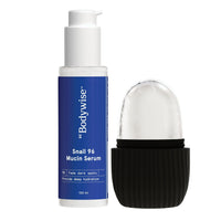 Be Bodywise Snail 96 Mucin Serum 100 ml & Silicone Ice Roller 1U | For Deep Hydration & Boosts Blood Circulation, Reduces Puffiness, Redness & Under Eye Bags | With 96% Snail Mucin & Aloe Vera Extract