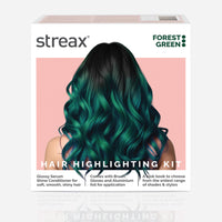 Streax Hair Colour Highlight Kit | Forest Green - Pack of 1 | Enriched With Walnut & Argan Oil | Rich, Vibrant, Easy to Use, DIY Application for Women