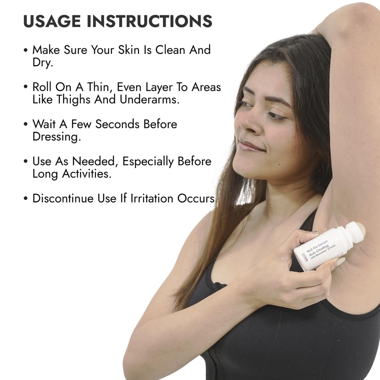 Cos-IQ Anti Chafing Roll-On Serum for Men & Women | With Bioecolea & Inulin | Prevents Arm, Chest, Butt, Thigh, Ball Chafing, Sweat, Odor, Irritation & Rashes | 40ml