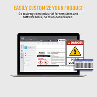 Avery White Asset Tag Labels, 1/2