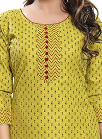 DREAM & DZIRE Women Printed Staight Cotton Kurti.