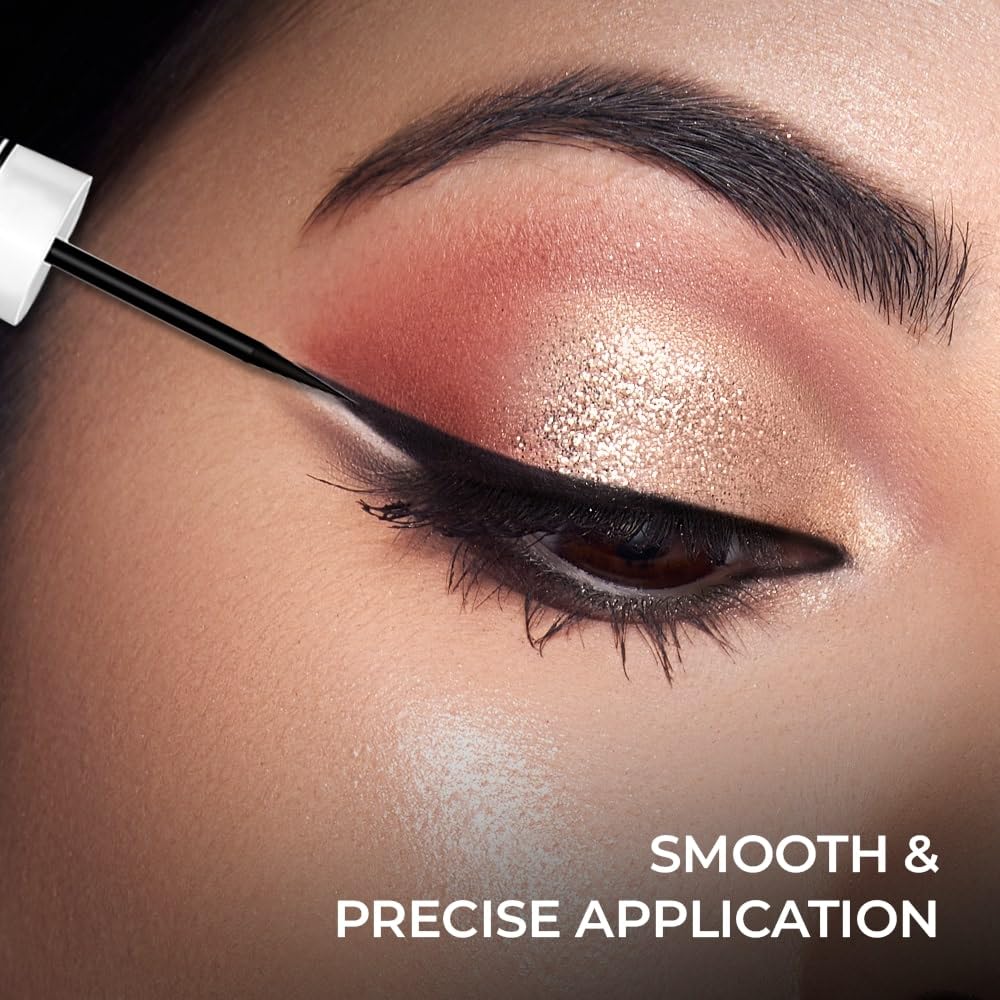 Daily Life Forever52 Long Lasting Waterproof Miracle Liquid Eyeliner, Long Lasting Waterproof Liner with Brush for Even Strokes - Smudge Proof Eye Makeup (Black) -ARG001