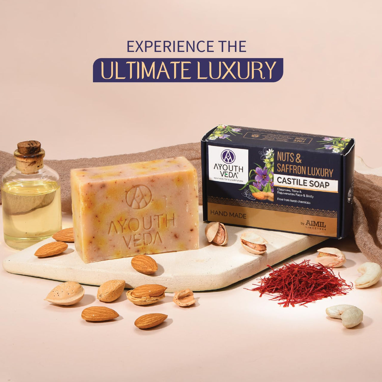 Ayouthveda Nuts & Saffron Luxury Castile Soap