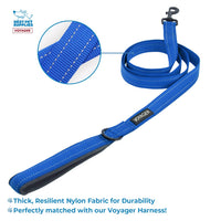 Voyager Reflective Dog Leash Collar Set with Neoprene Handle Supports Small, Medium, and Large Breed Puppies, Cute and Heavy Duty for Walking, Running, and Training - Royal Blue, L Leash Collar Set (Royal Blue) Leash Collar Set (1