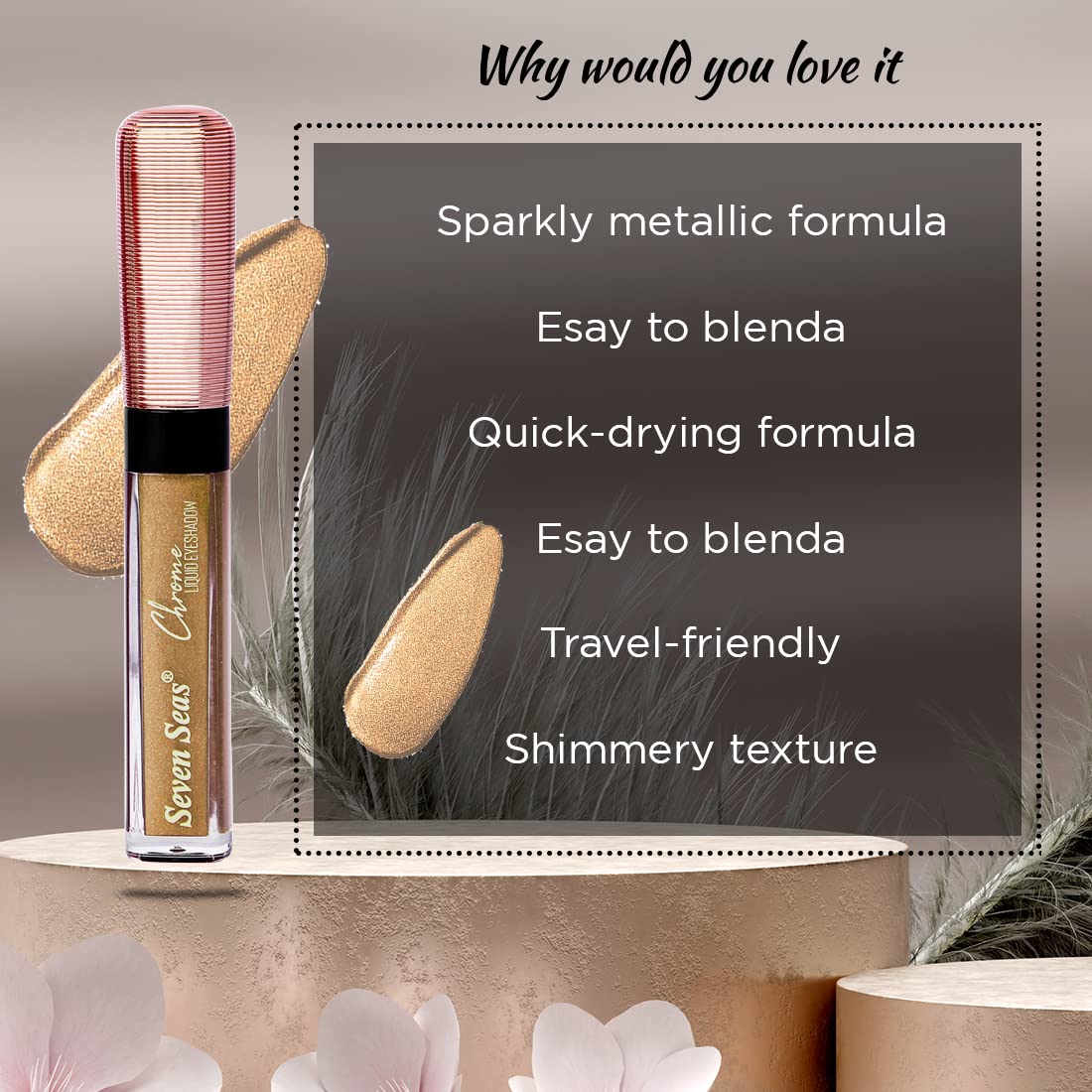 Seven Seas Liquid Eyeshadow | Long-lasting, Shimmer Finish | Waterproof (Women)