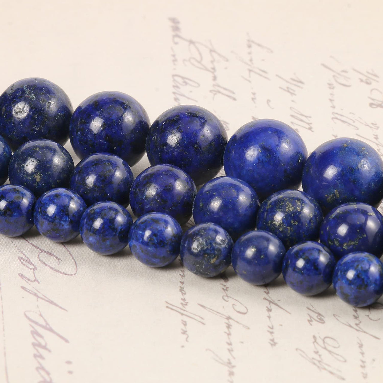 45pcs 8mm Natural Stone Beads Lapis Lazuli Beads Energy Crystal Healing Power Gemstone for Jewelry Making, DIY Bracelet Necklace