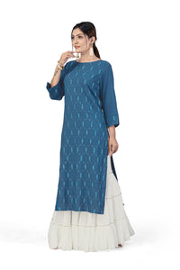 Fashion Dream Women Viscose Rayon Sequence Embroidered Straight Kurti