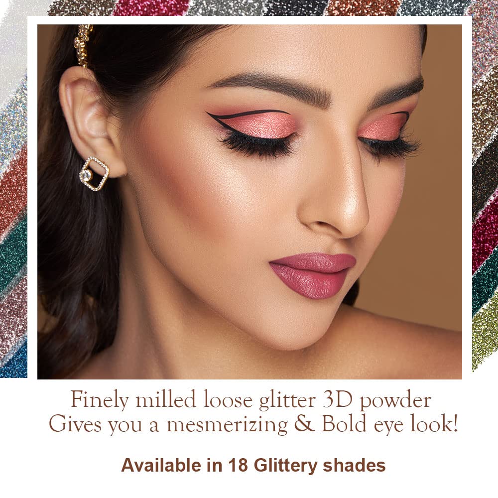 Daily Life Forever52 Star Dust Powder Single Eyeshadow Professional Shiny Glitters & Hydrating Easy-to-Blend Formula Silky Texture for Perfect Face Makeup (Black)