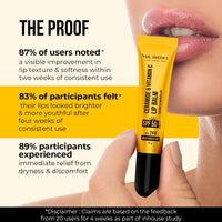 Dr. Sheth's Ceramide & Vitamin C Lip Balm | Heals Dry & Chapped Lips 24H Moisturization| Sun Protection with SPF 50+ PA+++| Barrier Repair |Non Sticky | Non greasy|Lightweight| All Genders| 10g