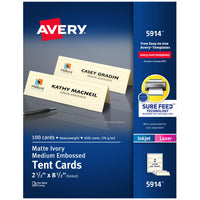 Avery Printable Tent Cards with Sure Feed Technology, 2.5