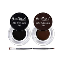 Shryoan 24-Hour Gel Eyeliner Duo - Black and Brown| Long-Lasting, Smudge-Proof | Gel Formula for Dramatic Eye Looks | Glossy Finish, Intense Colour |Travel Size - 4gm (Each)