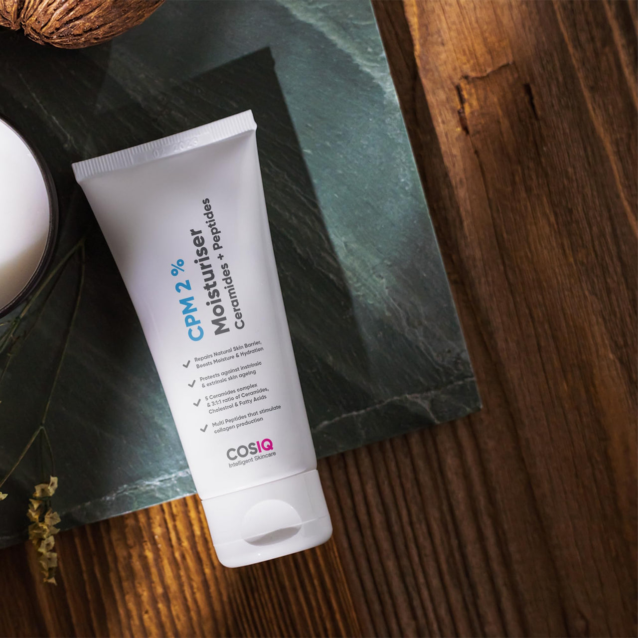 Cos-IQ CPM 2% Ceramides Moisturizer with Peptides for Intense Moisturizing and Skin Strengthening | Barrier Repair Cream | For Oily, Dry, Normal & Sensitive Skin | 100ml